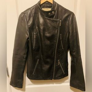 Micheal Kors leather motto jacket